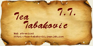 Tea Tabaković vizit kartica